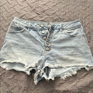 Rewash Light Blue Jean Shorts with Frayed Hem